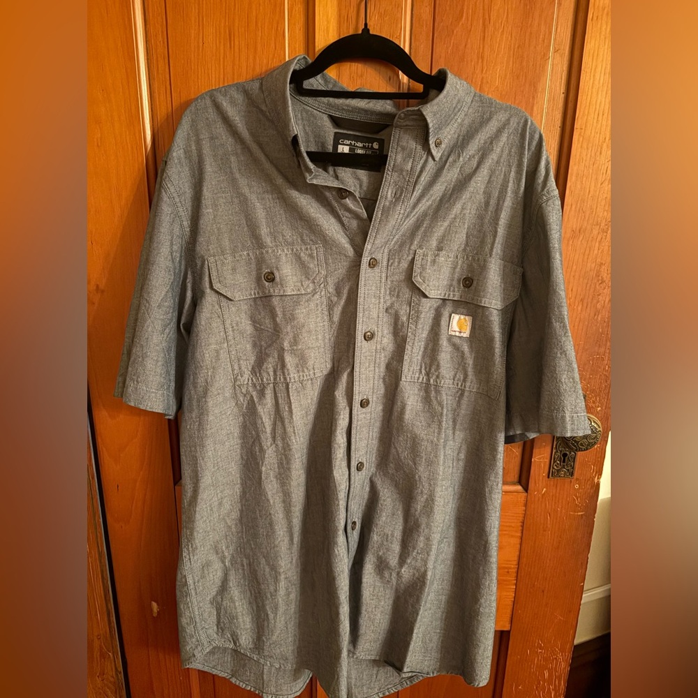 Gray Carhartt button up. Large Tall. Like new. Worn once.